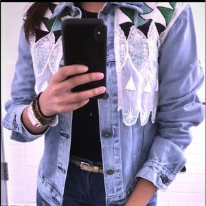 Brand new Levi’s hand beaded jean jackets Size 1